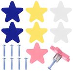 8 Pcs Drawer Knobs, Star Shaped Cabinet Door Knobs, PVC Soft Rubber Kitchen Cupboard Knobs and Handles, Anti-collision Door Handles for Wardrobe Dresser Drawer Furniture Pulls Handles Knobs, Star