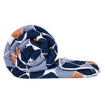 Divine Casa Microfiber All-Weather 120 GSM Reversible Single Bed Size Quilt Comforter Blanket - (140 x 230, True Blue and Orange, Geometric)