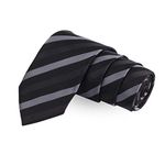 PELUCHE Stunning Alley Black Colored Microfiber Necktie For Men (Alley Black)