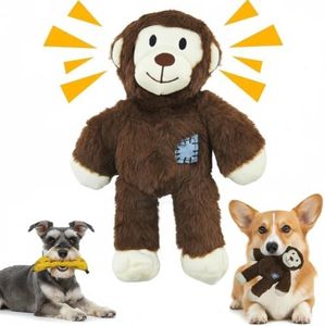 Léwind 2 Pack Squeaky Plush Dog Toys with Fun Squeakers, Soft Cotton Plush Chew Toys for Dogs to Clean Teeth for All Breeds, Dog Toy Stuffed Animal for Playing and Boring Relief