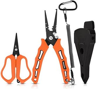 KastKing Cutthroat 7.5-inch Braid Scissors and Pliers Set - Saltwater Resistant Fishing Gear, Line Cutter, Hook Remover, Fishing Tool Set, Gift for Men