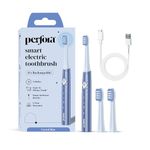 Perfora Rechargeable Electric Toothbrush|3 Brush Heads|30000 Vibrations|Smart Indicative Bristles|3 Modes|2 Year Warranty|Electric Brush,Electric Toothbrush For Men,Women & Kids|Crystal Blue-Pack Of 1