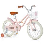 OLAKIDS Kids Bike, 12 14 16 18 Inch Toddlers Bike with Removable Training Wheels Basket, Safety Bell, Adjustable Seat Handlebar, Children's Bicycle for Girls Boys 3-8