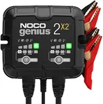 NOCO GENIUS2X2, 2-Bank, 4A (2A/Bank) Car Battery Charger, 6V and 12V Smart Charger, Battery Maintainer, Trickle Charger and Desulfator for AGM, Leisure, Lithium, Motorbike, and Motorcycle Batteries