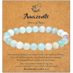 MAIBAOTA Amazonite Bracelet for Women, Healing Crystal Bracelet, 8 mm Natural Stone Bracelets, Round Gemstones Stretch Bracelet, Crystal Jewelry Gifts for Women