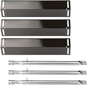 for Smoke Hollow grill parts, Smoke Hollow PS9900 PS9500 6500 6800 SH5000 SH9916 Grill parts, 16 1/2 Inch Porcelain Steel Heat Plate Shield Stainless Steel Pipe Burners 3 Packs