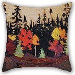 throw pillow case 16 x 16 inches / 40 by 40 cm(two sides) nice choice for festival,lounge,living room,girls,kids,lounge oil painting Tom Thomson - Black Spruce and Maple