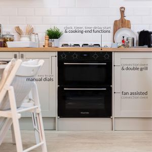 Russell Hobbs Double Oven, 92L Capacity – Freestanding Electric Cooker