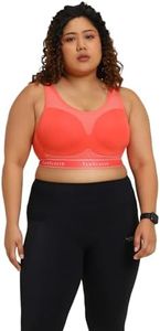 Van Heusen Women's Polyamide Wire Free Power Plus Padded Sports Bra Push Up Bra (ILIBR1AWSOP44003_Coral_36C)