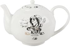 V andA Alice in Wonderland Teapot in Gift Box, Fine China, White, 1.1 Litre (6 Cup)