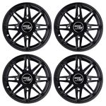 RockTrix RT103 14" ATV Wheels Rims 14x7 Matte Black | 4x156 Bolt Pattern | 4+3 offset | for many Polaris Sportsman RZR Ranger (4/156) - Set of 4
