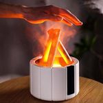 Bonfire Diffuser Mini Bonfire Humidifier Mini Bonfire Diffuser with Remote Control Flame Diffuser Essential Oil Diffusers Simulated Campfire Humidifier (White)