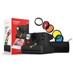 Polaroid Now+ Black (9061) - Bluetooth Connected I-Type Instant Film Camera with Bonus Lens Filter Set