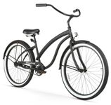 Firmstrong Bella Fashionista Single Speed Beach Cruiser Bicycle, 26-Inch, Matte Black/ Black Rims