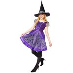 amscan 9917850 - Ladies Purple Witch Halloween Adult Fancy Dress Costume Gothic Fairytale Spooky