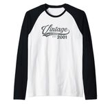 Vintage 2001 Cool 23 Year Old Bday 23rd Birthday Men Women Raglan Baseball Tee