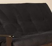 Futon Cover Only - Quality Suede Microfiber Fabric Collection Fits 6-8 inch Futons Mattress (Black, Full Size)