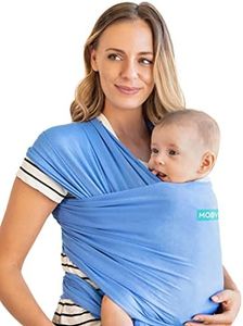 Moby Evolution Baby Wrap - Baby Sling Carrier for Newborn to Toddler - Carrier Slings - Perfect Baby Holder for Mom & Dad - Adjustable for All Body Types - Can Carry Babies up to 33 lbs - Cornflower