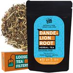 the tea trove Organic Dandelion Root Hibiscus Loose Tea-Kidney&Liver Cleanse Tea-Dandelion Tea Helps Improve Digestion&Immune System-Anti-Inflammatory&Antioxidant-|Caffeine Free Tea ,50Gm