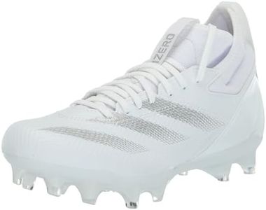 adidas Unisex Adizero Impact American Football Sneaker, White/Silver Metallic/White, 10 US Men