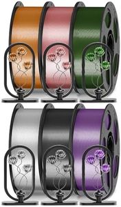 ANYCUBIC PETG Filament 1.75mm Bundle, 3D Printer Filament, 1KG Reusable Spool, 6KG Translucent Brown + Translucent Pink + Translucent Olive + Translucent Purple + Clear + Translucent Grey