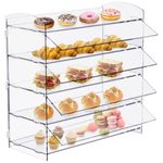 Saimly 4 Tier Acrylic Pastry Display Case, Retail Display Shelf Clear Countertop Bakery Case for Cupcake Cookie Donut