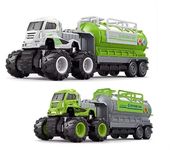 SHIPEASE Friction Powered Watering Cart Trailer Toy Metal Die-Cast Car Sanitation Transport Truck Toy for Kids Boys Girls 4WD Water Tanker Pull Back Vehicle Toy (Multicolor)