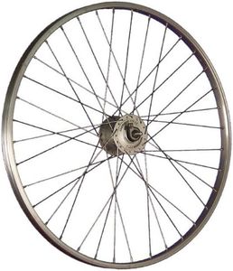 Laufrad 28 Zoll Vorderrad Shimano Naben Dynamo DH-C3000 V-Brake Felge Silber 28"