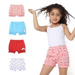 YouGotPlanB Girls Multicolor UnicornSky Bloomers | Regular fit | 100% Cotton | Kids Innerwear | No-Mark Elastic Waistband | 2-4 Years | Combo Pack of 4