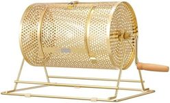 VIVOHOME 11 Inch x 8 Inch Brass Plated Raffle Drum Lottery Spinning Drawing with Wooden Turning Handle Holds 2500 Tickets