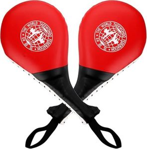 Frcctre 2 Pack Taekwondo Kick Pads, Durable Striking Kick Pads, Kicking Target Pads Punching Paddles for Tae Kwon Do Karate Kickboxing Martial Arts Training, 15 x 7.5, Red