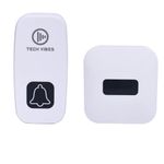 Tech Vibes Wireless Door Bell Kits for Home and Office Use, 50 Meter Operating Range with 38 Chimes, LED Light, 4 Level Volume and 1 Receiver & 1 Push Button Transmitter - Batteries Not Required