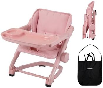 Feed Me 3-in-1 Travel High Chair Booster Seat for Infants and Toddlers - Transitional, Compact & Fits Any Chair, Swivel Tray, Rose Tea