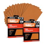 Fandeli | Wood Sanding Paper | 220 Grit | 50 Sheets of 9'' x 11'' | Sanding Wood by Hand | Ideal for Orbital Sander