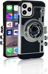 Mscomft New Emily in Paris Phone Case, Vintage Camera Phone Case for iPhone 15 Pro,3D Vintage Camera Design Phone case That Looks Like a Camera,with Long Anti-Lost Lanyard (for iPhone 15 Pro) Black