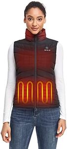 ORORO Women's Heated Down Vest with Battery, Lightweight Heating Vest with 800 Fill Power Down (Black,M)