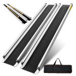 2PCS Telescopic Wheelchair Ramps 7FT, gardhom Portable Adjustable Ramps for Mobility Scooters 272KG Loading Capacity for Home Front Door Stair Steps