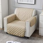 HOKIPO 1 Seater Quilted Polyester Sofa Cover Mat, 60x184 cm, Beige (AR-4663-M2)