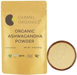 CARMEL ORGANICS Ashwagandha Root Powder (227 Grams)|Jaivik Bharat Certified|Pure|Natural|Helps Fight Anxiety & Stress|Ashwagandha Podi/Amukkara Kizhangu/Asvagandha Churna