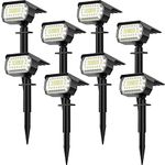 LANSOW Solar Spot Lights Outdoor, [8 Pack/57 LED] 2-in-1 Solar Landscape Spotlights, 3 Modes IP65 Waterproof Dusk to Dawn Solar Powered Flood Wall Lights for Outside Yard Garden Pathway(Cool White)