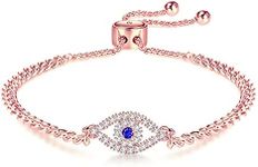 Apsvo Evil Eye Bracelet for Women Trendy Rose Gold Third Eye Bracelet Dainty Protection Jewelry Pulseras de Mal de Ojo Turco Para Mujeres