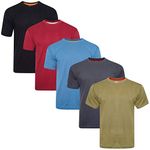 5 Pack Mens T Shirts - Everyday Essentials- KM168-XL - Extra Large Multi