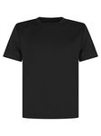 Kids T Shirts Football Tops Gym Boys Girls School P.E Sports Fitness Running Top T-Shirt (11-12 Years, Black)