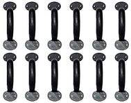 Adonai Hardware 6 Inch Irijah Black Antique Hand Forged Iron Cabinet Pull (6 Inch x 12 Pack, Matte Black Powder Coated)