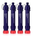 Membrane Solutions Water Filter Straw WS02, Detachable 4-Stage 0.1-Micron Portable Water Filter Camping, 5,000L Water Purifier Survival Gear and Equipment for Hiking Camping Travel and Emergency