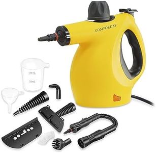 Comforday Multi-Purpose Steam Cleaner with 9-Piece Accessories, Perfect for Stain Removal, Curtains, Car Seats, Floor, Bathroom, (Yellow)