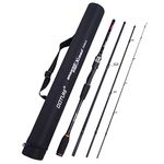 Matymats Travel Surf Fishing Rods 4 Piece, Carbon Fiber Fishing Rods Saltwater Freshwater - Lightweight Telescopic Fishing Rod Carp Tuna Salmon Fishing Rods 10ft