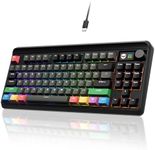 75 Percent Keyboard with Hot-Swap, XVX M87Pro2 Custom Gaming Wired Rainbow Backlit 87keys Keyboard with TFT Display 2 Hub Design,One Knob Control,Software Support Compact Gamer-Black