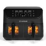 Nutricook Air Fryer 8.5L Duo2 Vision, 2026 New Launch with Independent Dual Baskets, Clear Window & Light, 100% Toxin-Free, No PTFE, PFOA or Microplastics, 2400W, 6 Presets, 2-Year Warranty