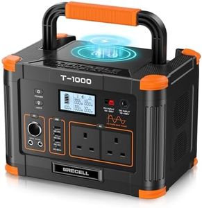Portable Power Station 1000W(Peak 2000W), GRECELL 999Wh Outdoor Solar Generator Backup Battery Pack with 2 230V AC Outlets, 1000W 10-Port Powerhouse for RV/Van Camping Road Trip Home Emergency